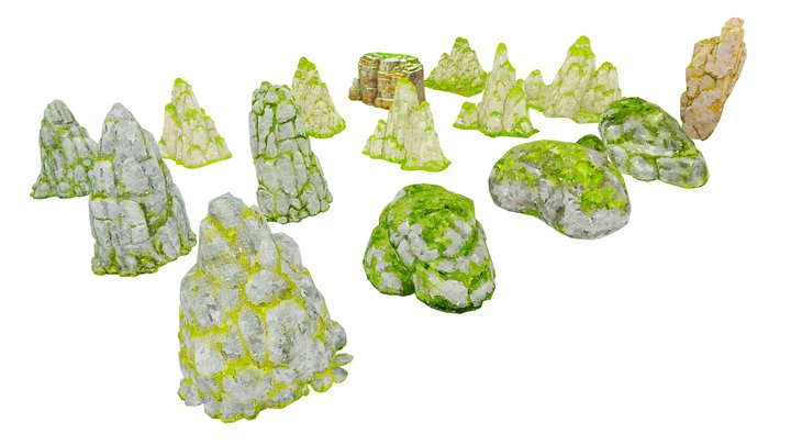 Rock Illustration Collection Part 1 3D Model