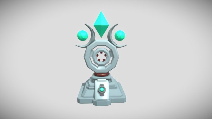 lowpoly Ruin Statue 3D Model