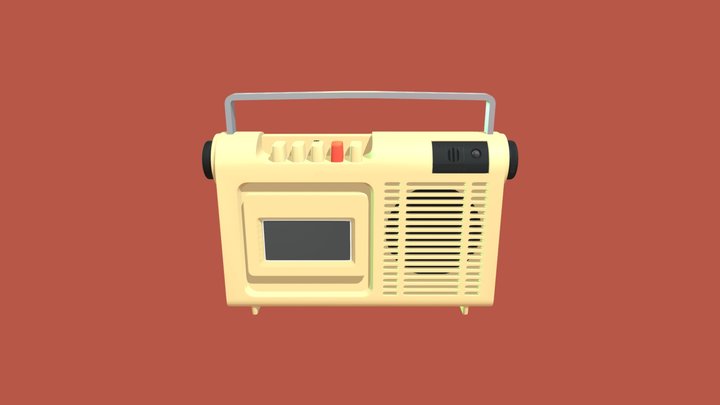 portable white radio 3D Model
