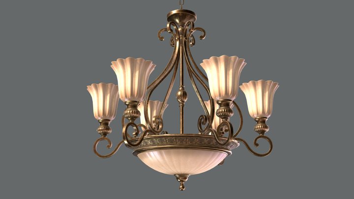 Classic Chandelier 01 - Game Ready 3D Model