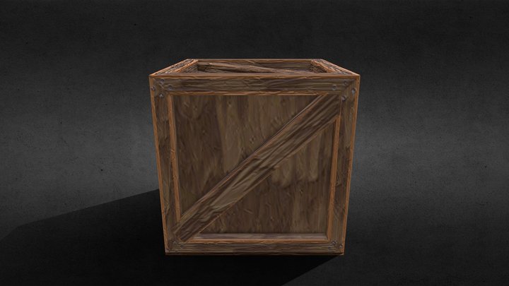 wooden crate decayed 3D Model