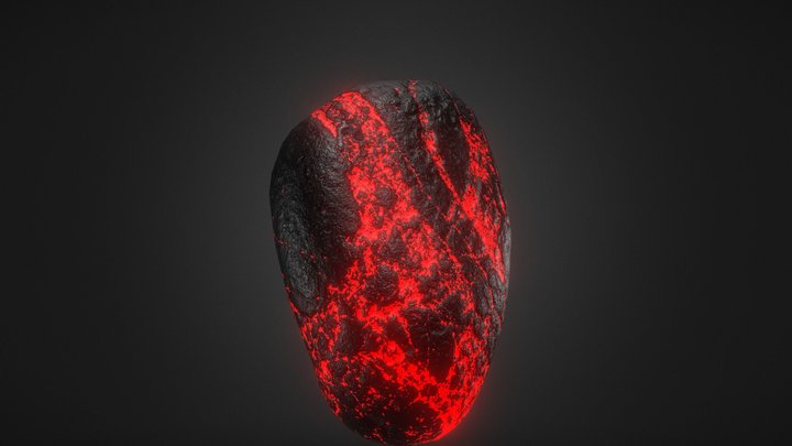 Hearth of a Dragon - scanned rock 3D Model