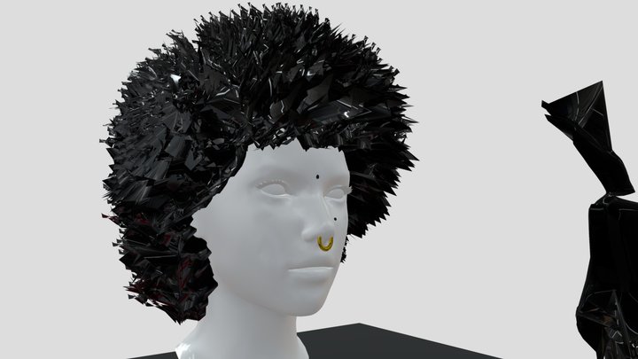 Girl with afro 3D Model