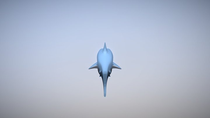 Lowpoly Shark: Fierce Underwater Predator in 3D 3D Model