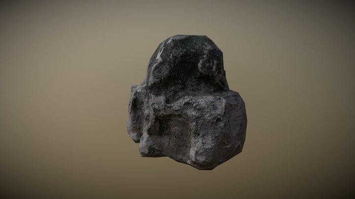 Stylized Rock with Moss 3D Model