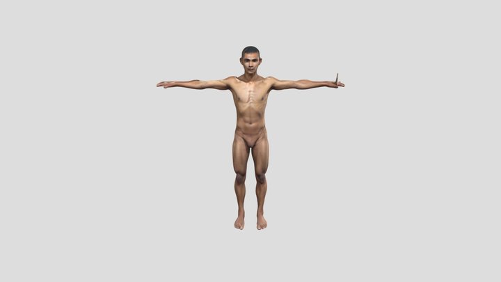 ancient skinny burmese man 3D Model