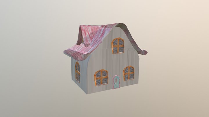 Low Poly Paper House 3D Model