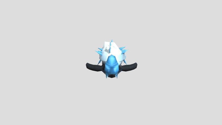 Low Poly Ice Whale Fantasy Monster 3D Model