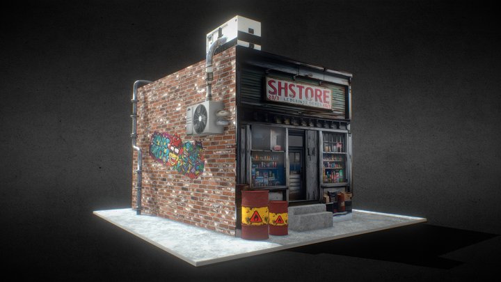 NEW_YORK CITY OLD GRITTY CONVENIENCE STORE 3D Model