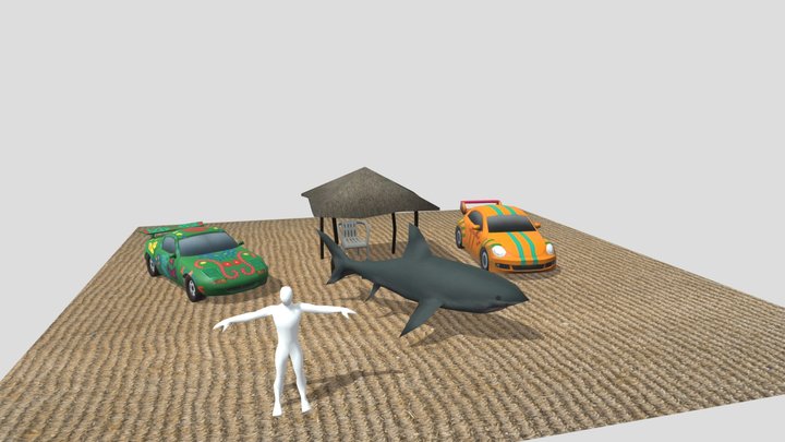 By the Ocean - 3 simple props 3D Model