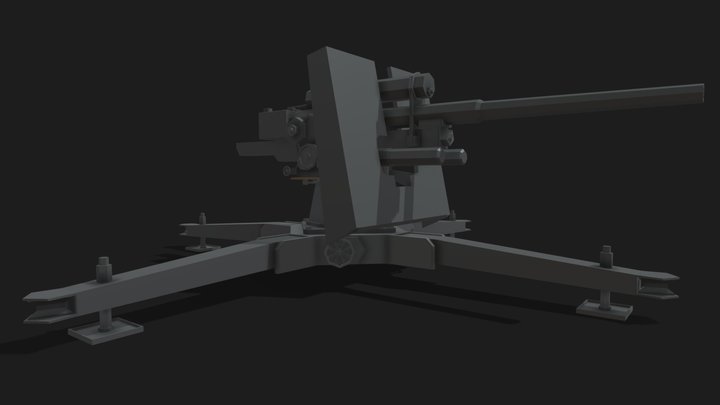 Flak 36 low poly 3D Model
