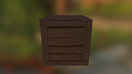 Toon Wooden Crate 3D Model