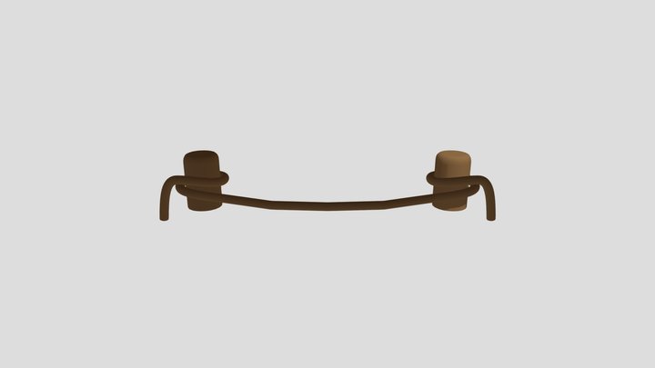 Rope with Bollards 3D Model