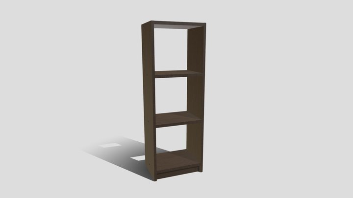 Narrow Wooden Bookshelf (Unpopulated) 3D Model