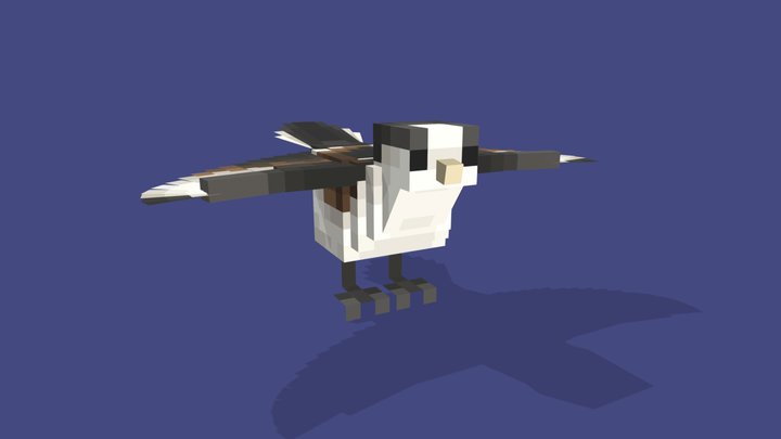 3D Pixel Bird 3D Model