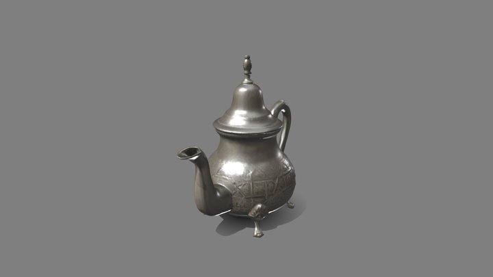 Silver Teapot 3D Model
