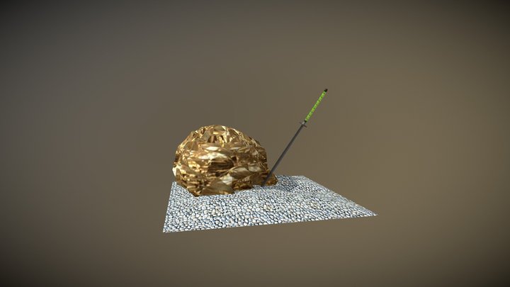Ninja Sword Found By Gold Rock 3D Model