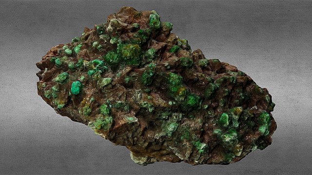 Brochantite - rare Mineral 3D Model