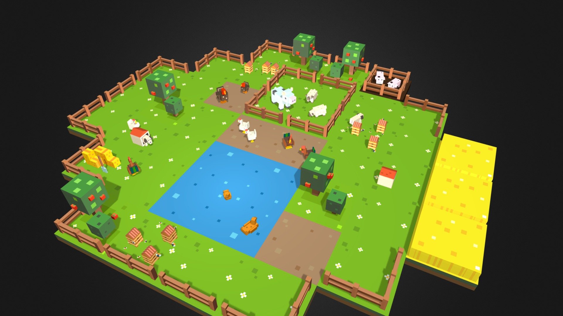 Lowpoly farm animals - Buy Royalty Free 3D model by TheGameAssets ...