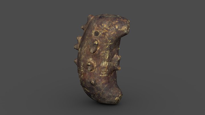 子持勾玉　Comma-shaped bead with smaller beads 3D Model