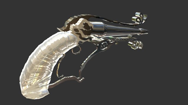 Ancient pistol single shot 3D Model