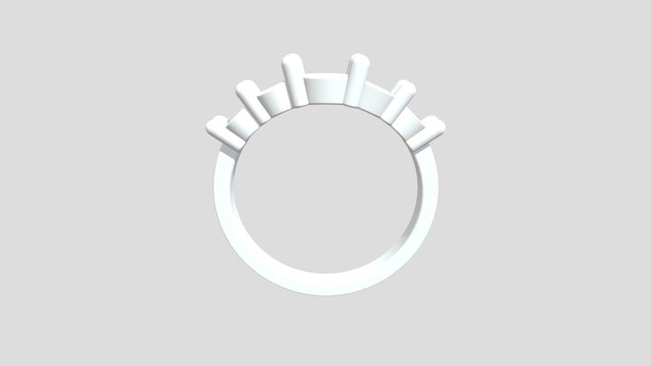 5 Stone Wedding Ring 3d Model