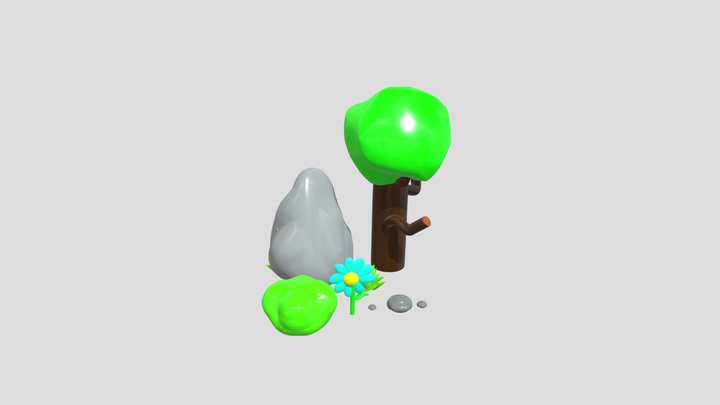 Environment (free assets) low poly 3D Model