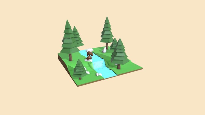 LowPoly Florest 3D Model