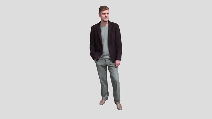 Humano Standing Man in a jacket_0562580 3D Model
