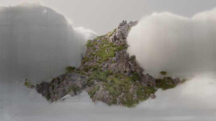 Cloudy Mountain 3D Model