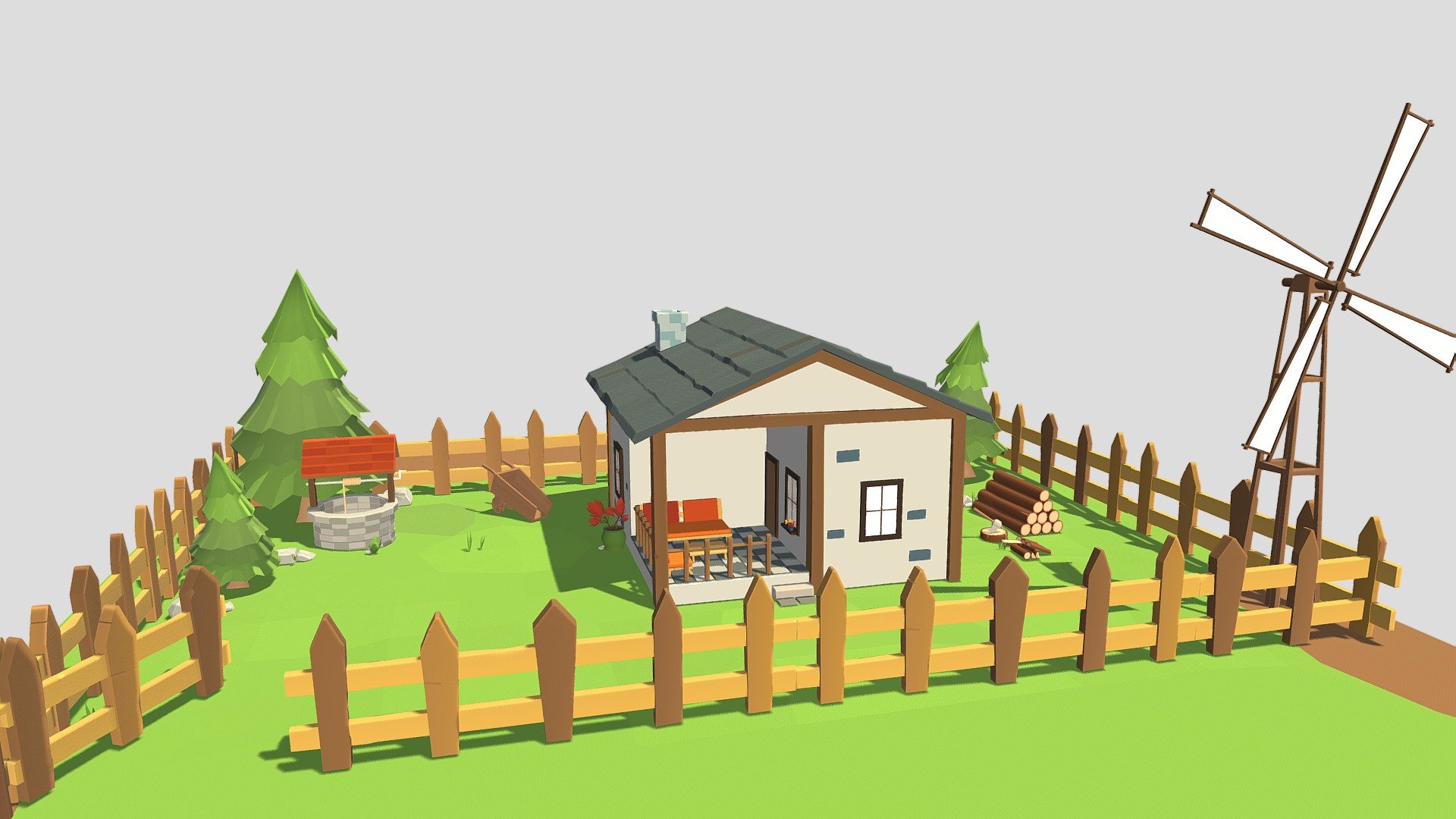 Farm - Free Low Poly Game Objects - Download Free 3D model by Kemal ...