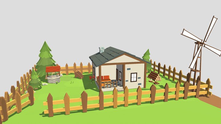 Farm - Free Low Poly Game Objects 3D Model