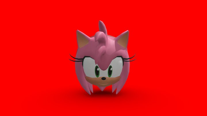 Amy Head From Sonic Dash 3D Model