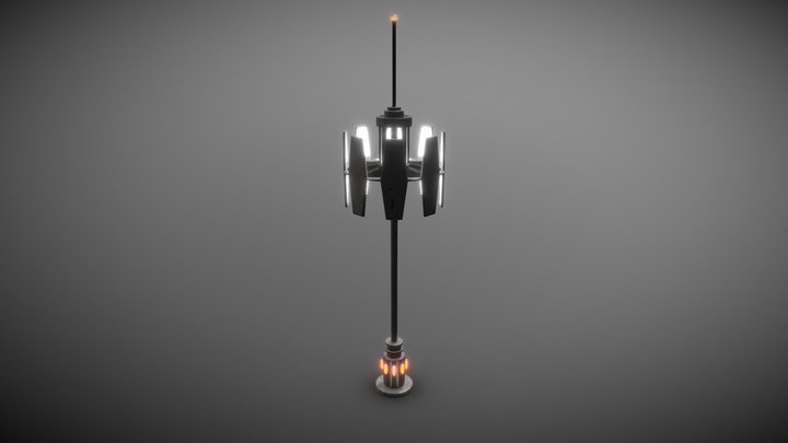 Sci-Fi Lamp Post 3D Model