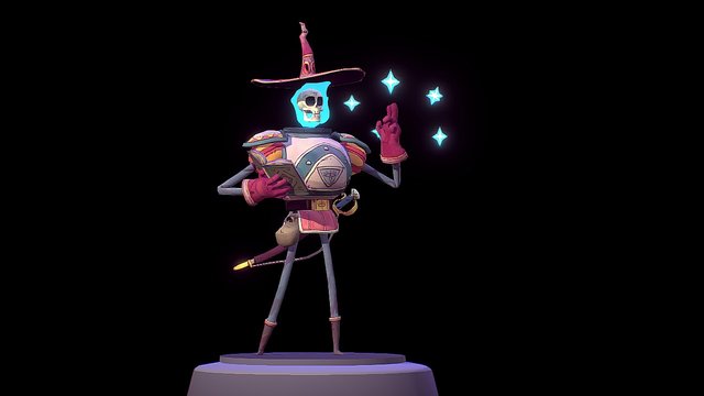 Skeleton Mage Posed 3D Model