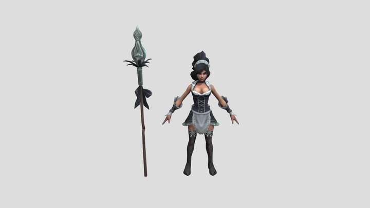 League Of Legends  - Nidalee (French Maid, V2) 3D Model