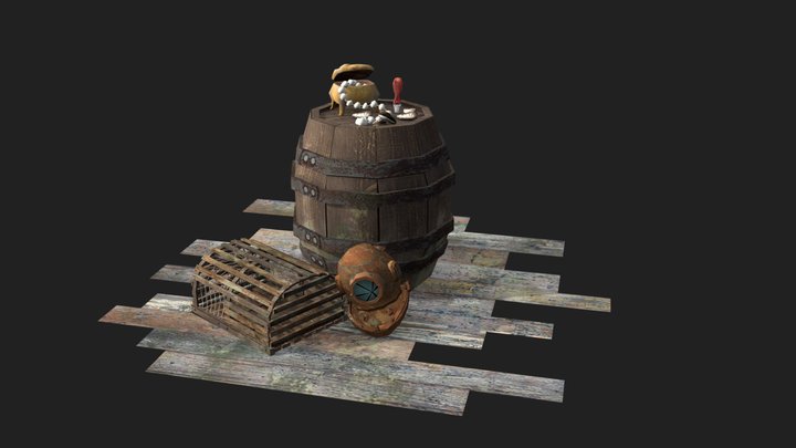 By The Ocean - Texture 2 More detailed props 3D Model