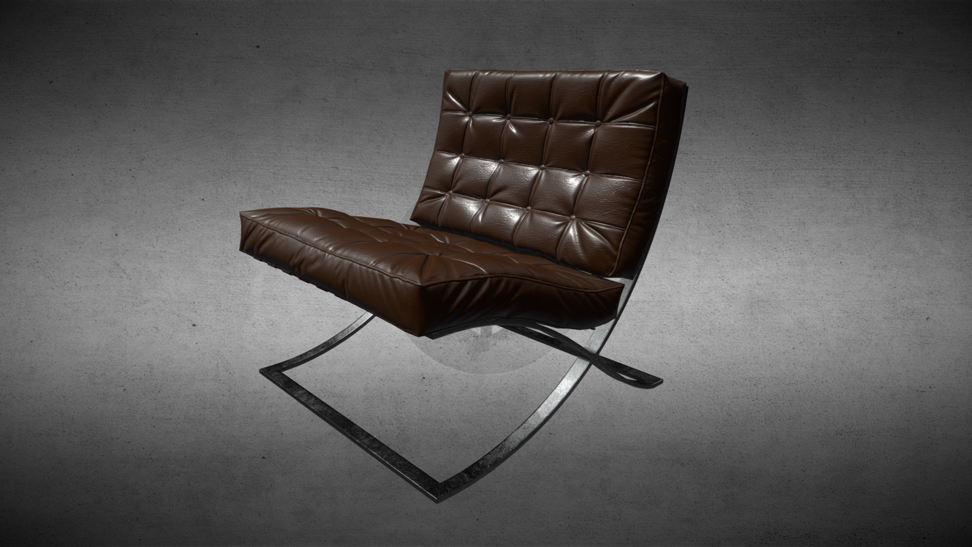 3D model PBR Sofa Chair - This is a 3D model of the PBR Sofa Chair. The 3D model is about a brown leather chair.