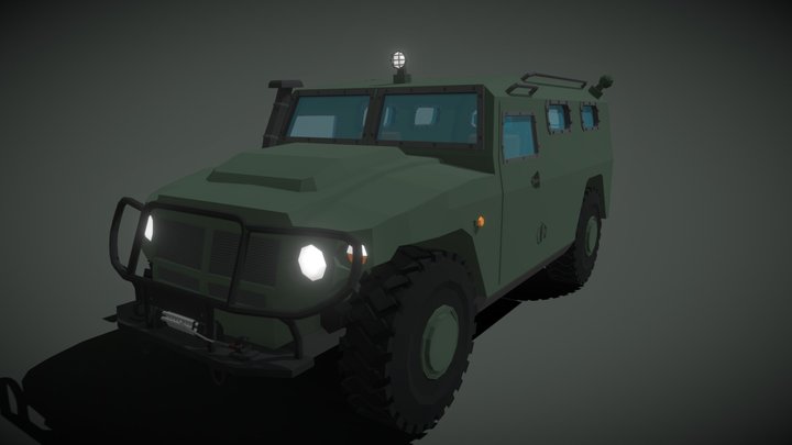 Low Poly GAZ 2330 Tiger 3D Model