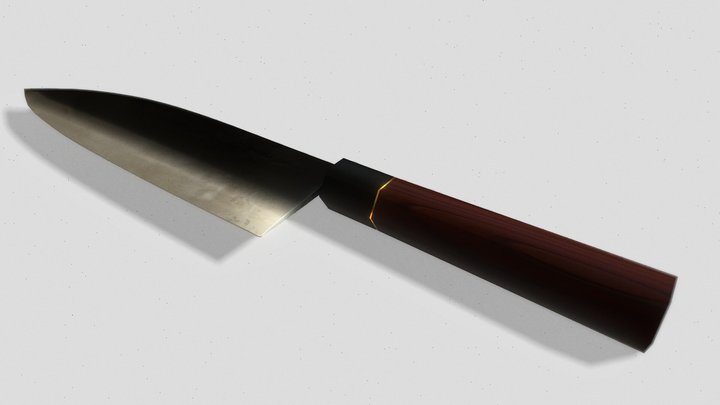 Japanese Santoku Knife 3D Model