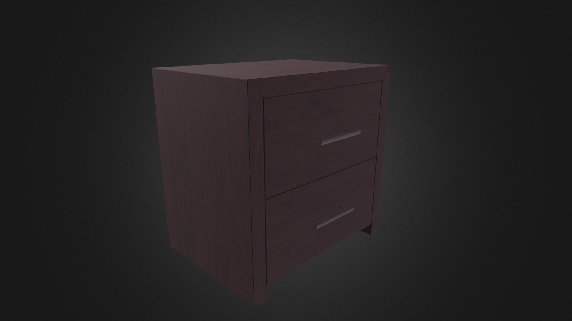 3D model Black Wood Bedside Cabinet - This is a 3D model of the Black Wood Bedside Cabinet. The 3D model is about a wooden box with a handle.