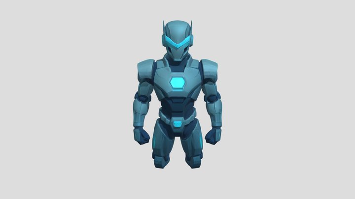 Futuristic armored robot warrior 3D Model