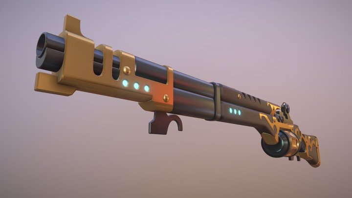 Warhammer 40K Galvanic Rifle HiPoly 3D Model