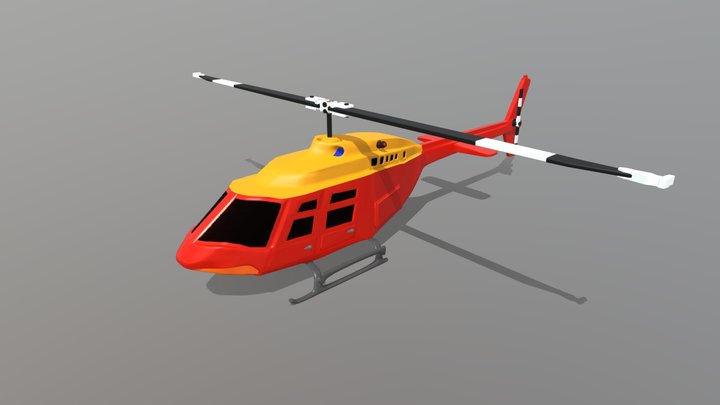 Lowpoly Helicopter 3D Model 3D Model