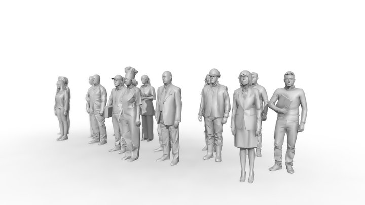 People - Low Poly Group -16 3D Model