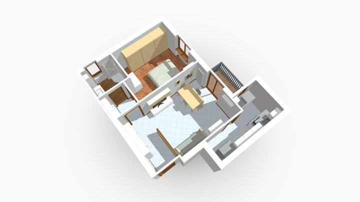 Bilocale Via Marco d'Agrate Milano 3D Model