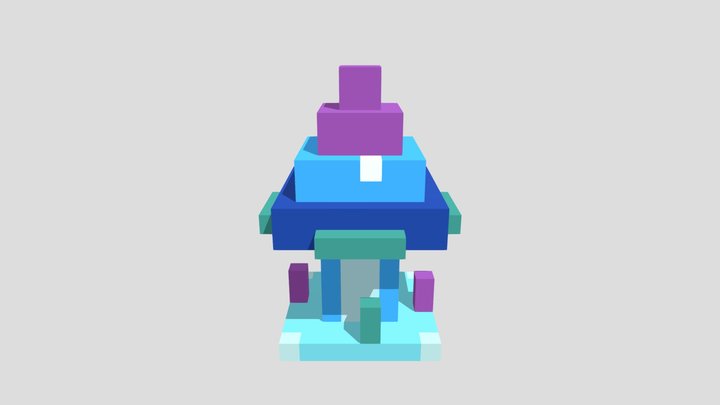 Crystal Mushroom - Voxel 32x32 (Animated) – Modello 3D gratuito STL