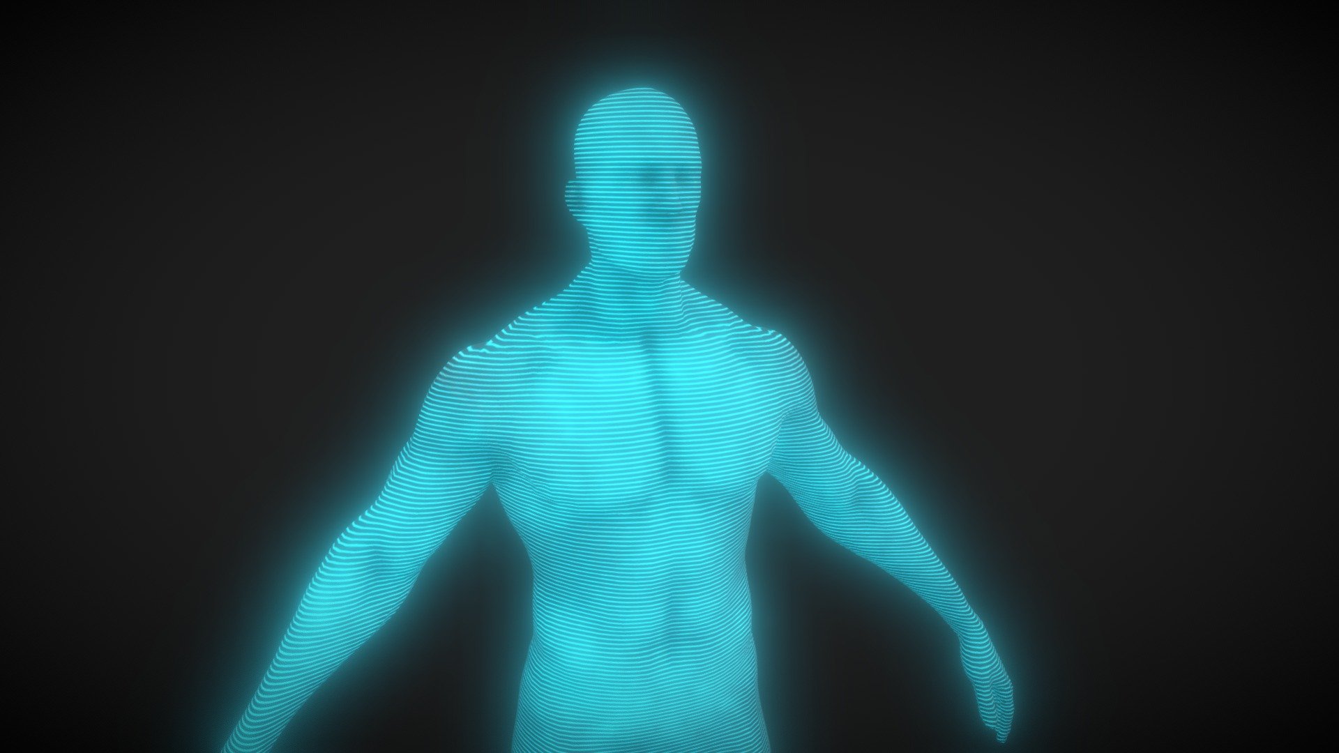 Human Hologram Male 3D Model