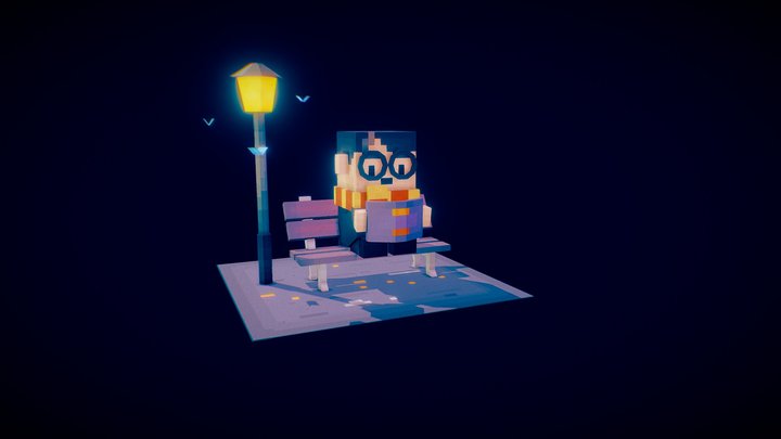 Harry Potter reading a book 3D Model