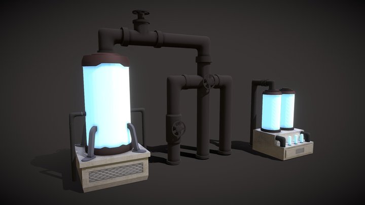 Large Laboratory with flask 3D Model